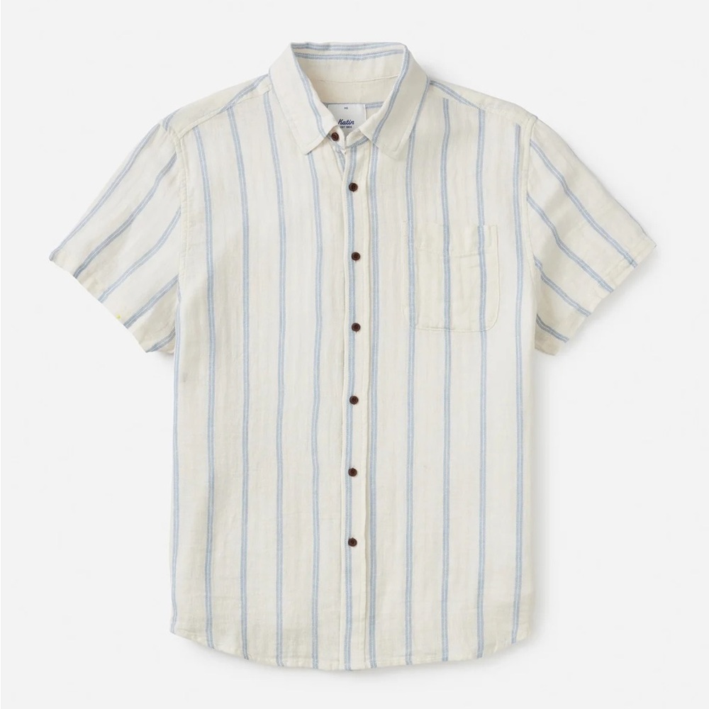 Katin Cream and Blue Casual Button Down Shirt